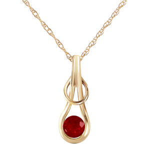 14K. SOLID GOLD NECKLACE WITH RUBY (Yellow Gold)